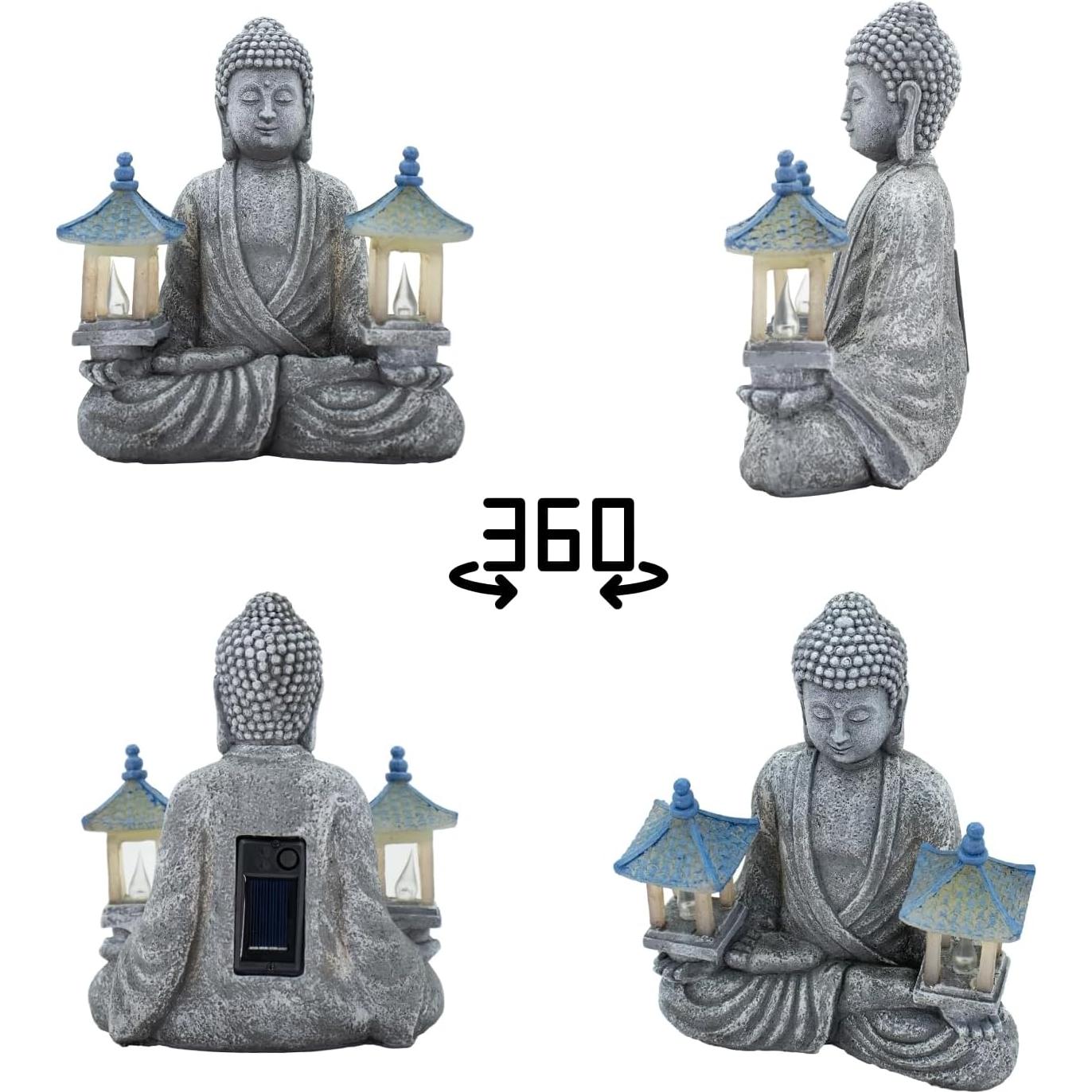 Estatua de Buda Meditador Solar Quterhero - Decoración Zen Exterior