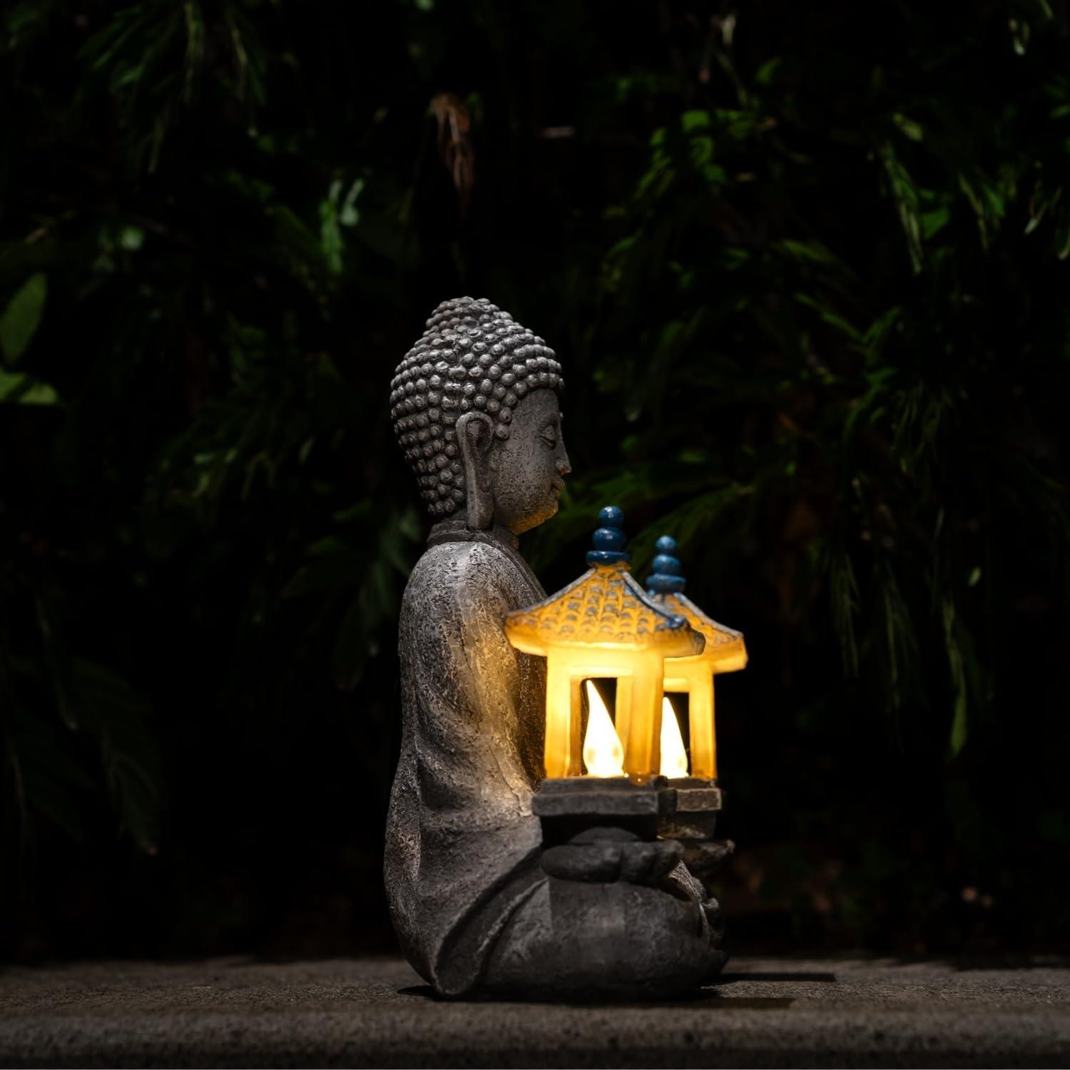 Estatua de Buda Meditador Solar Quterhero - Decoración Zen Exterior