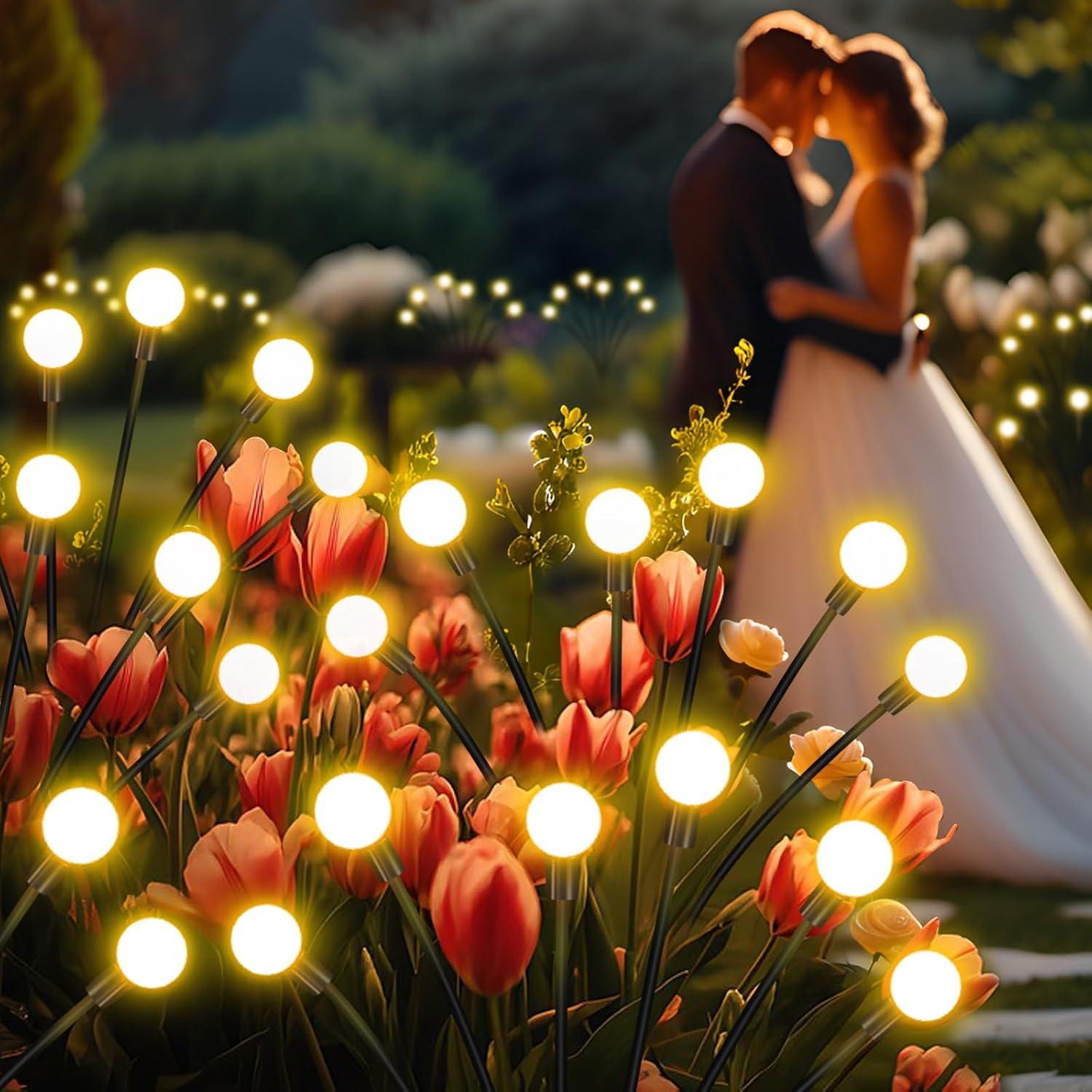 Luces de Jardín Solares NBQQ, Paquete de 4, 32 LED, IP65