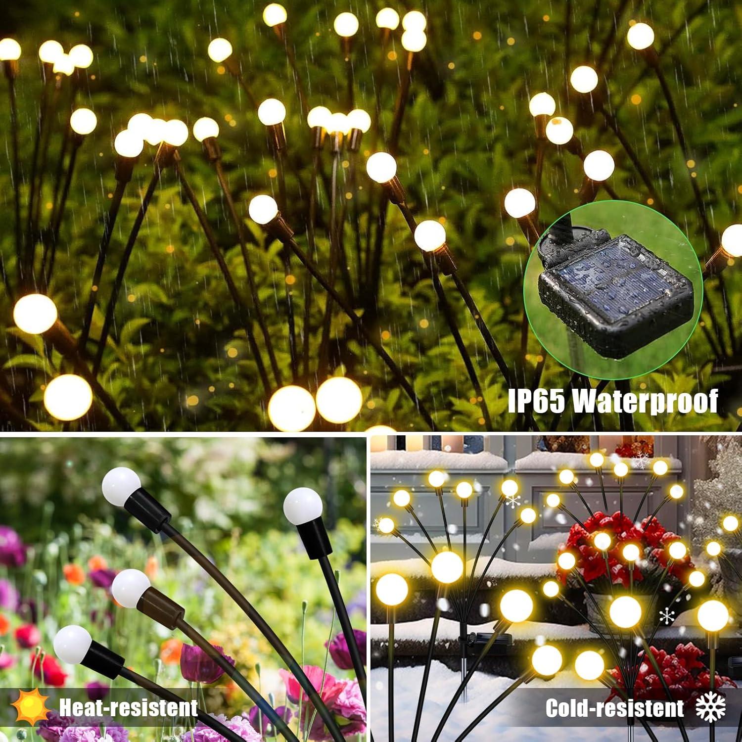 Luces de Jardín Solares NBQQ, Paquete de 4, 32 LED, IP65