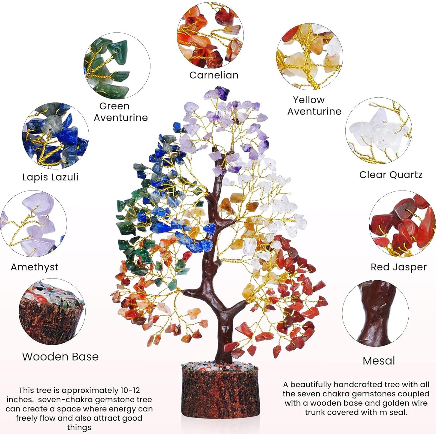 Árbol de la Vida YATSKIA 25-30 cm 7 Chakras Cristales Sanadores