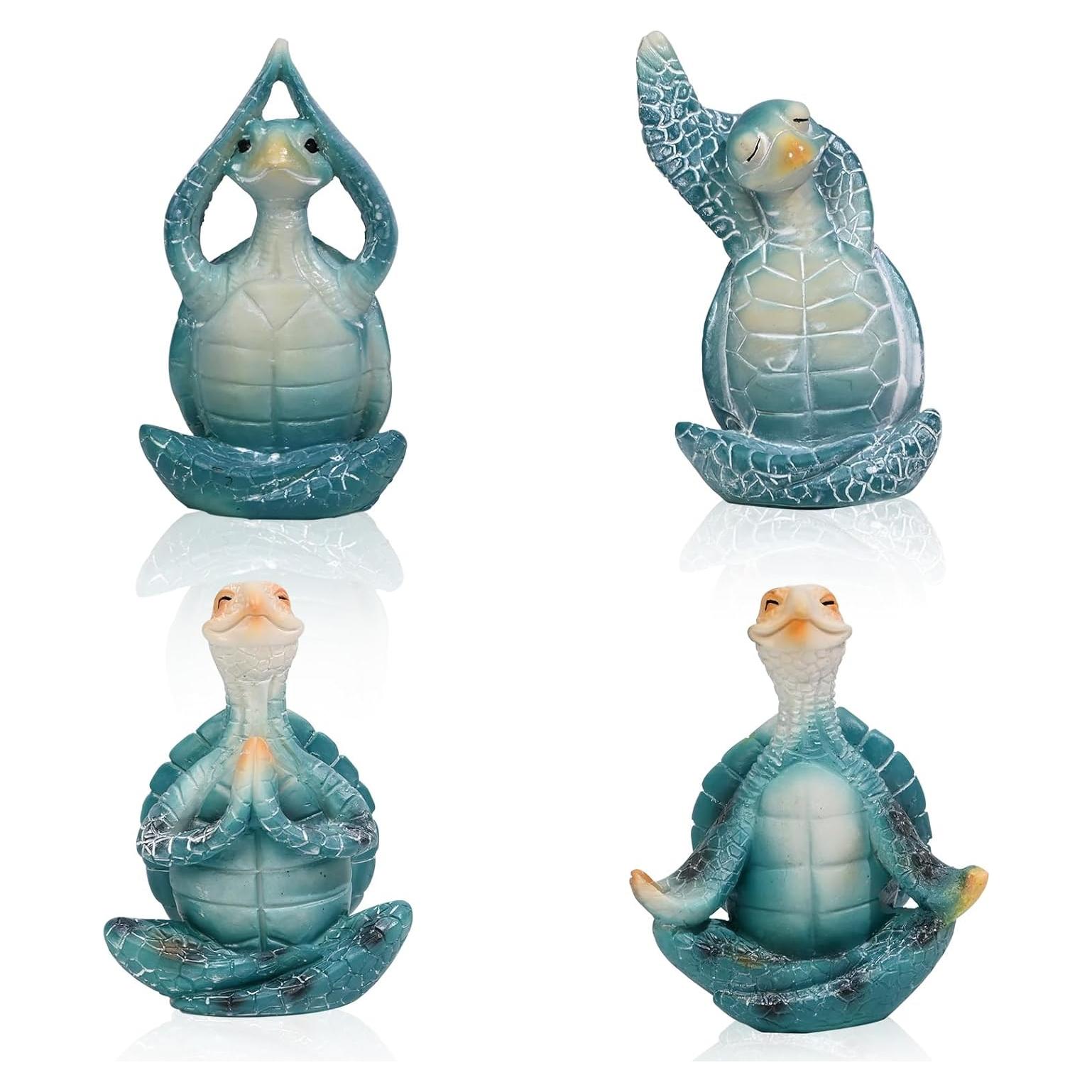 4 Pcs Zen Turtle Meditation Yoga Decor sea Turtle Bathroom Decor, Zen Garden Aesthetics, Personalized Gifts, Elegant Beach Decor