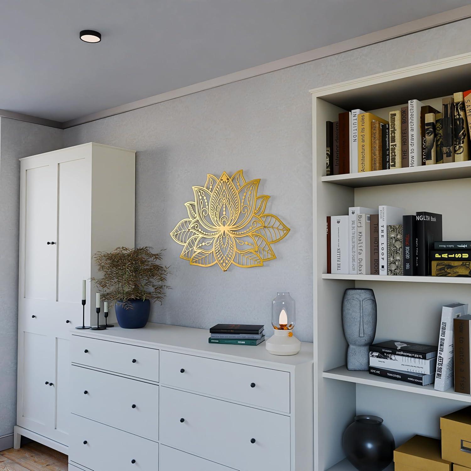 Mandala de Pared Iwa Concept Flor de Loto 43x27.5cm Dorado