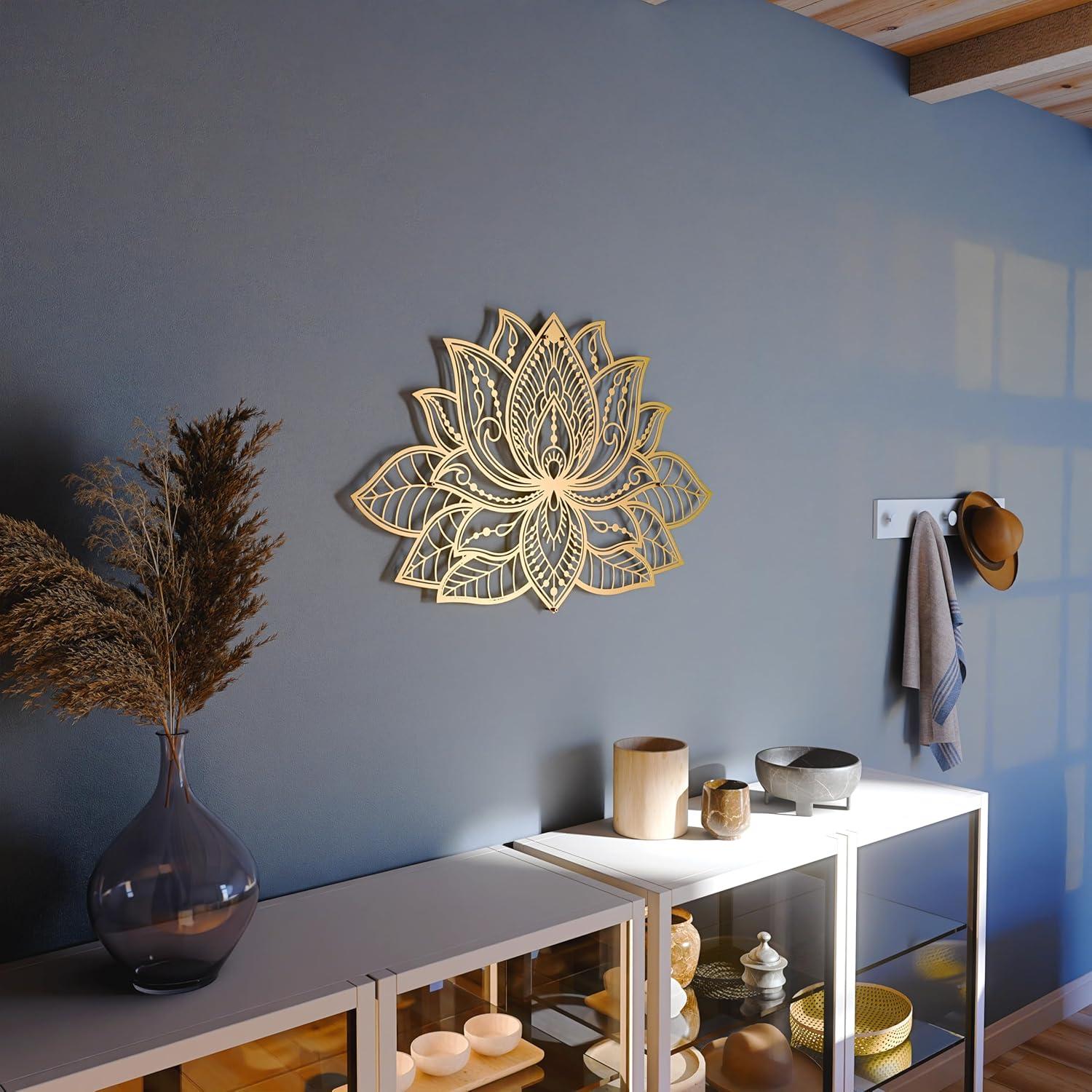 Mandala de Pared Iwa Concept Flor de Loto 43x27.5cm Dorado