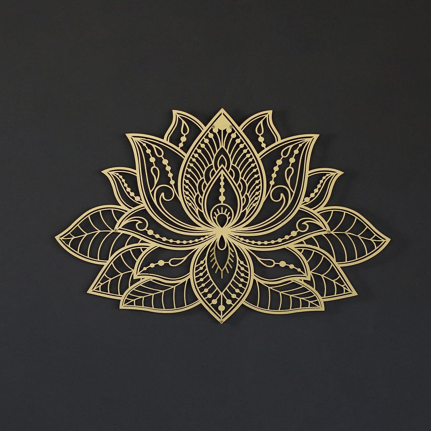 Mandala de Pared Iwa Concept Flor de Loto 43x27.5cm Dorado