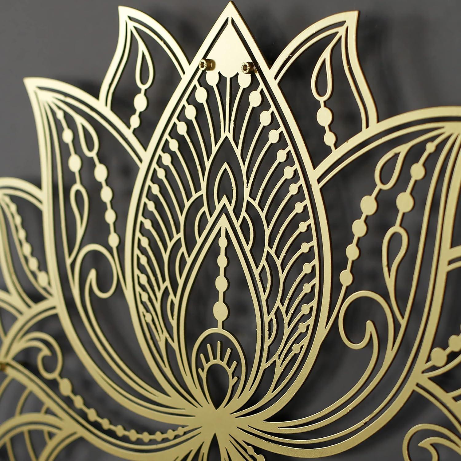 Mandala de Pared Iwa Concept Flor de Loto 43x27.5cm Dorado