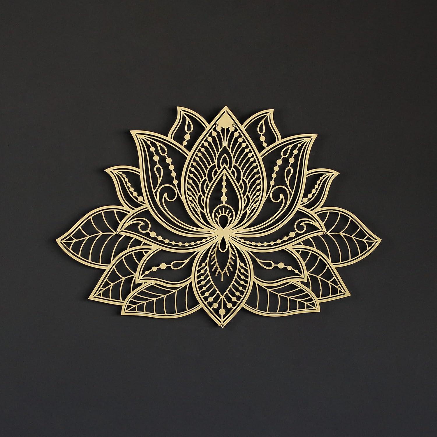 Mandala de Pared Iwa Concept Flor de Loto 43x27.5cm Dorado