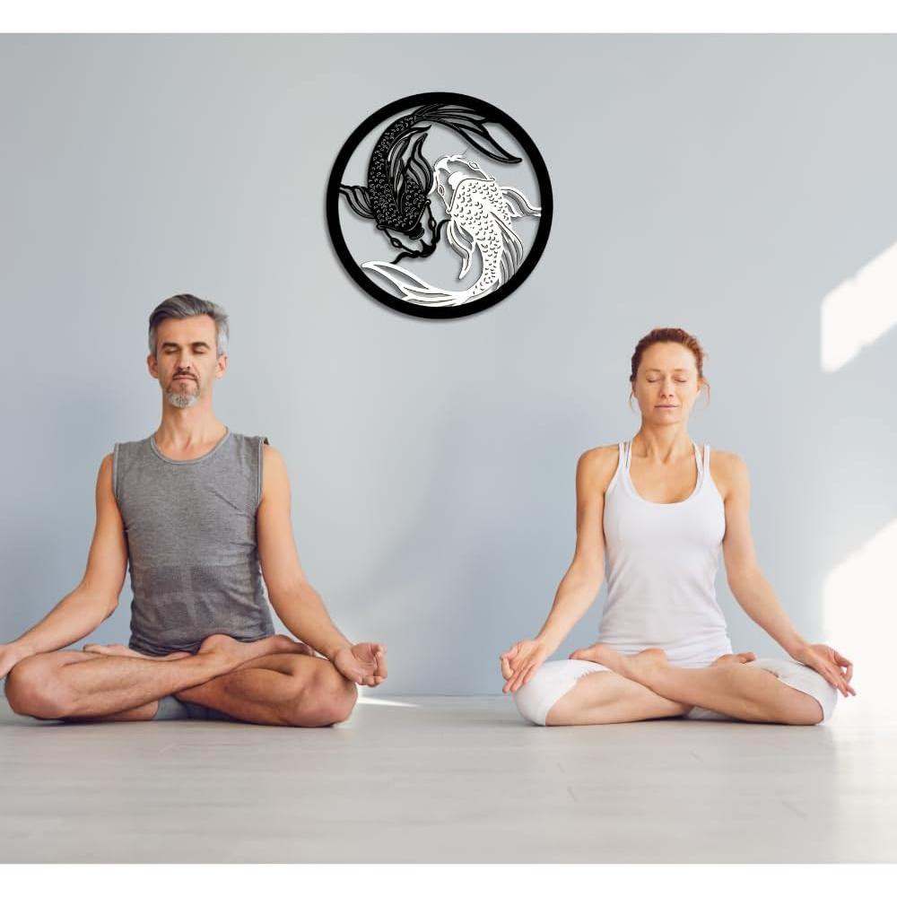 Arte de Pared Zen Creoate Pescado Koi Madera 30x30cm