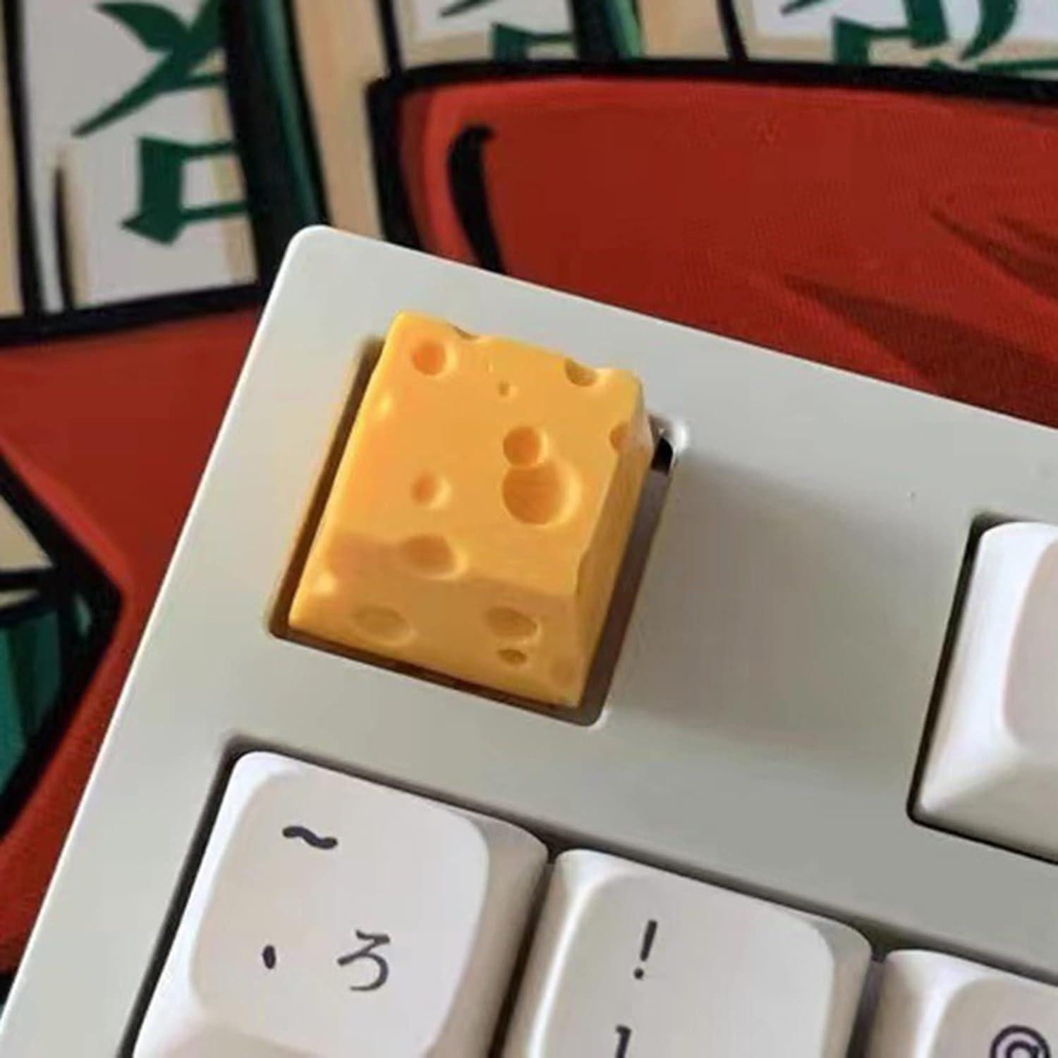 Tecla de Resina Amarilla 3D Queso Vogast para Teclado Mecánico