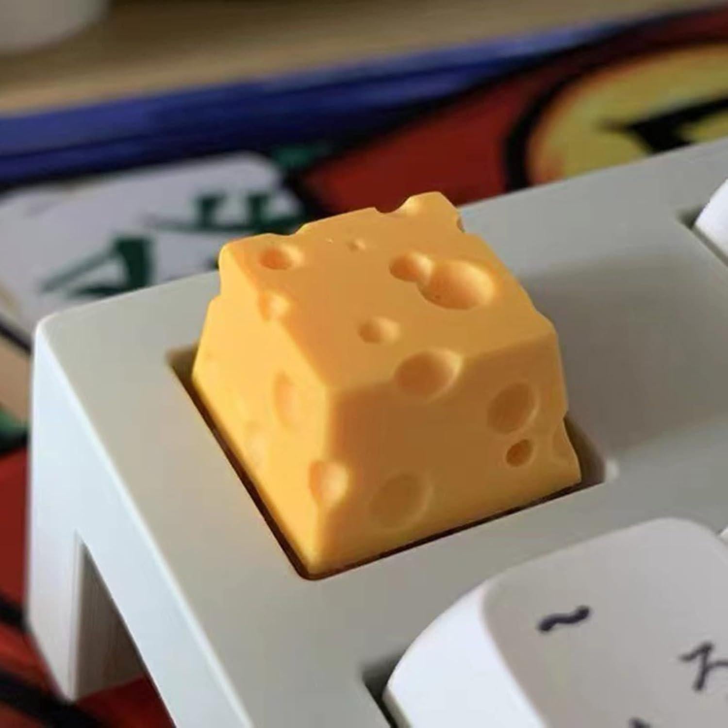 Tecla de Resina Amarilla 3D Queso Vogast para Teclado Mecánico