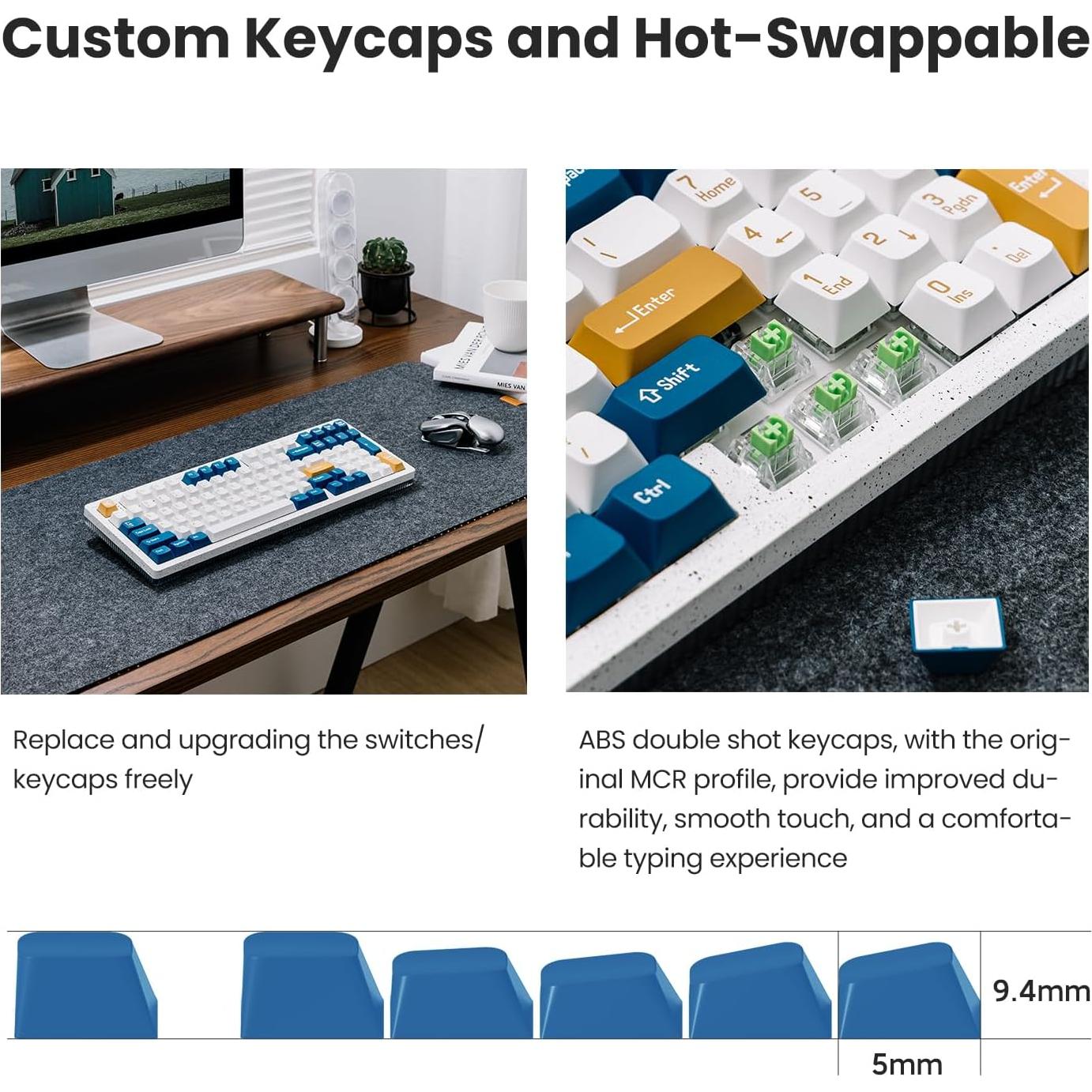 Teclado Mecánico Inalámbrico MelGeek Modern97 Océano 65% RGB