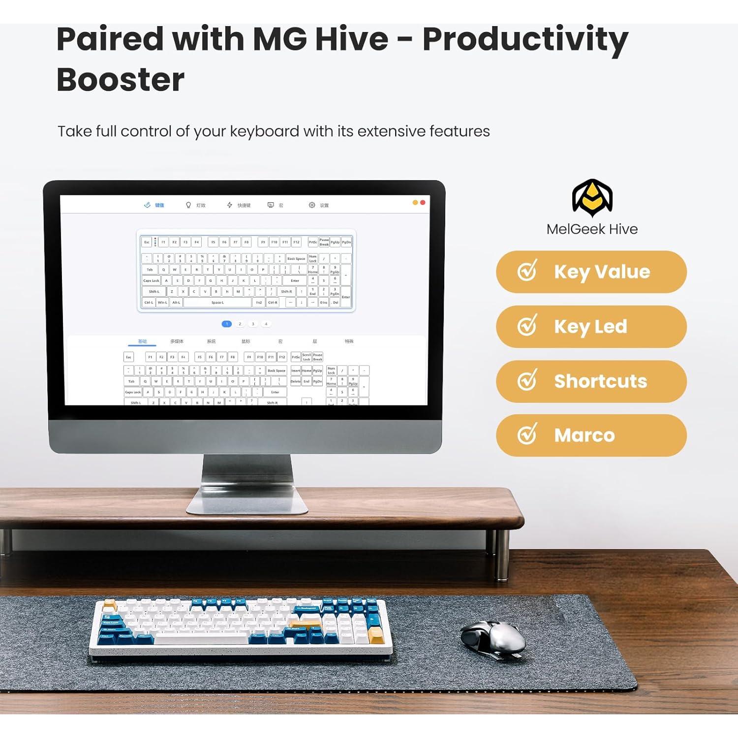 Teclado Mecánico Inalámbrico MelGeek Modern97 Océano 65% RGB