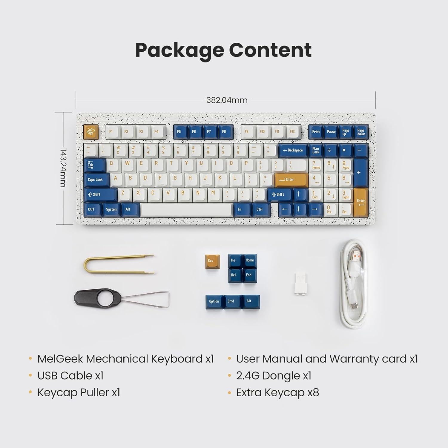 Teclado Mecánico Inalámbrico MelGeek Modern97 Océano 65% RGB