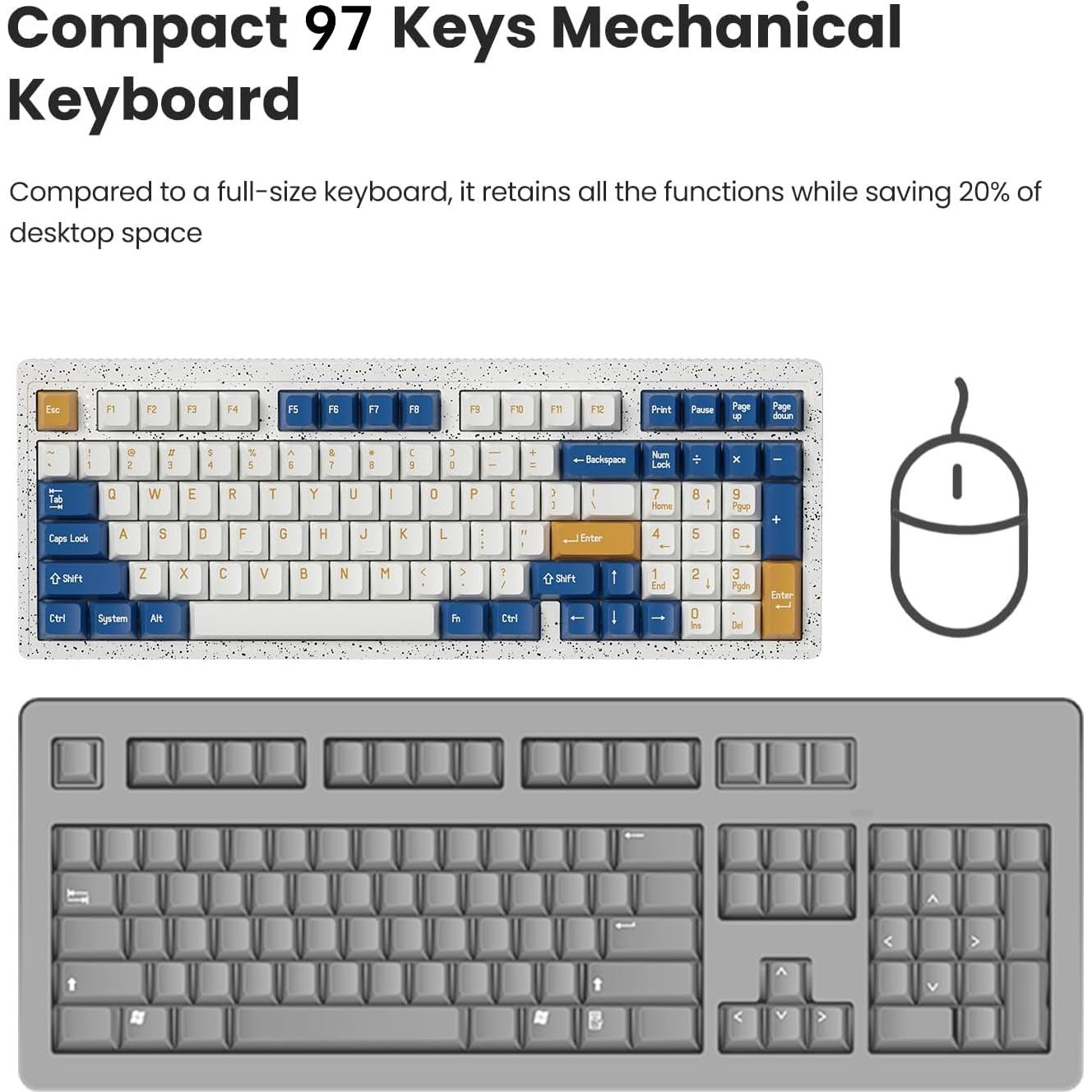 Teclado Mecánico Inalámbrico MelGeek Modern97 Océano 65% RGB