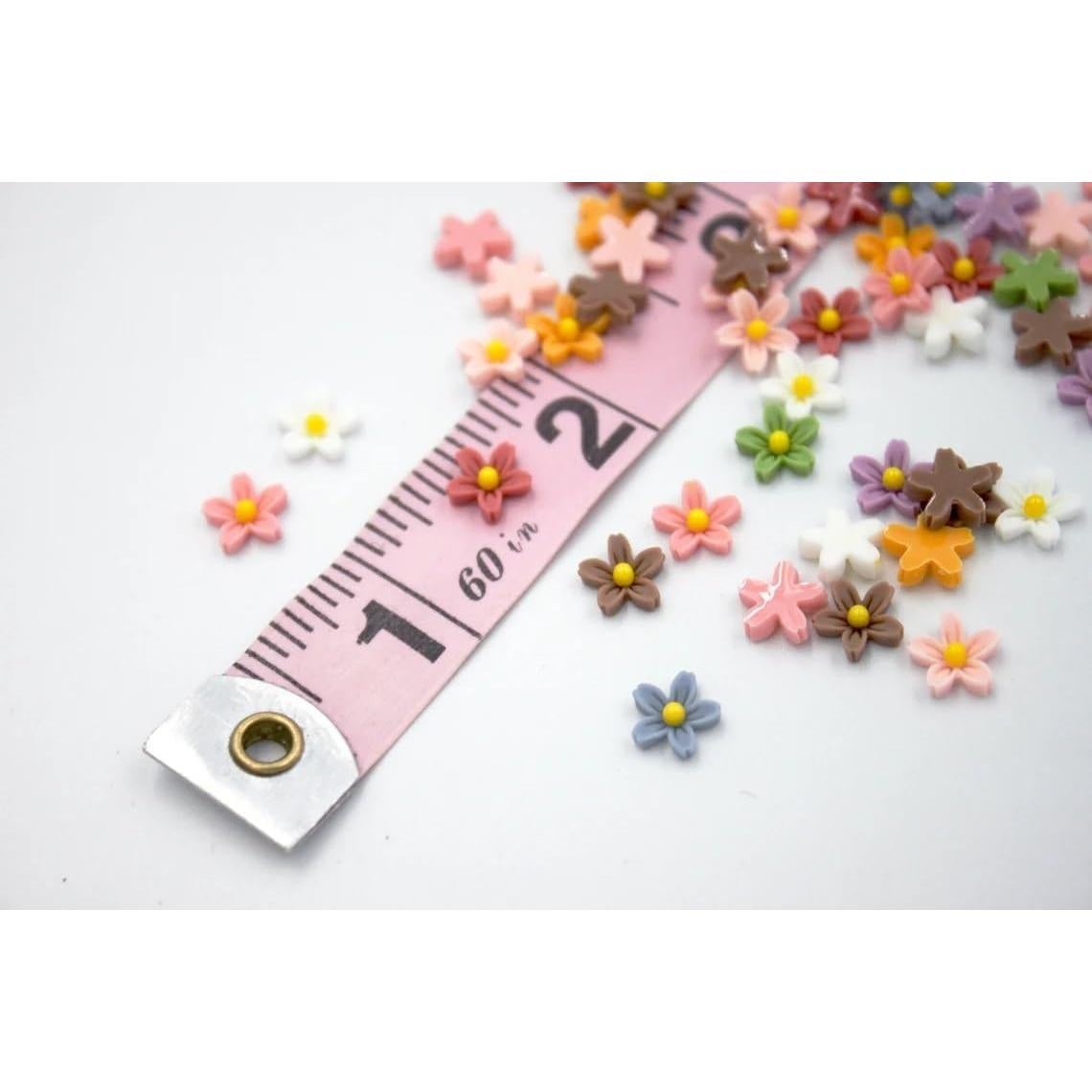 Micro Flores Margarita de Resina Peachcor - 50 Piezas para Jardín de Hadas