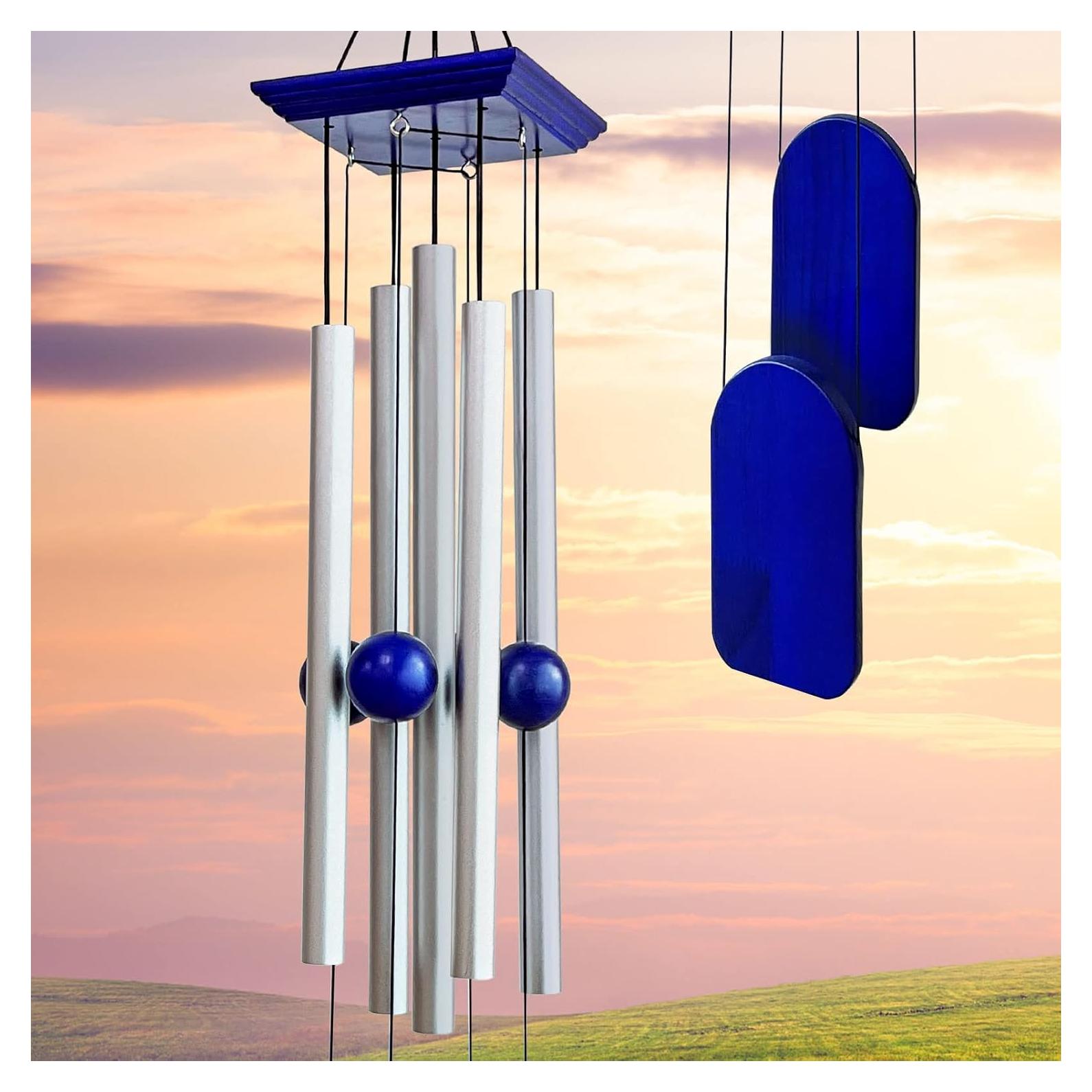 Campanas de Viento Aoedelyart 96.5 cm Plata para Jardín