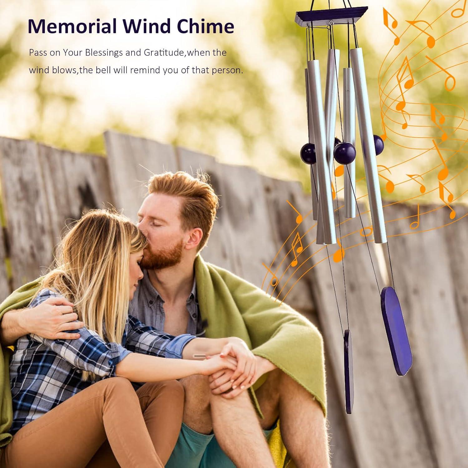 Campanas de Viento Aoedelyart 96.5 cm Plata para Jardín