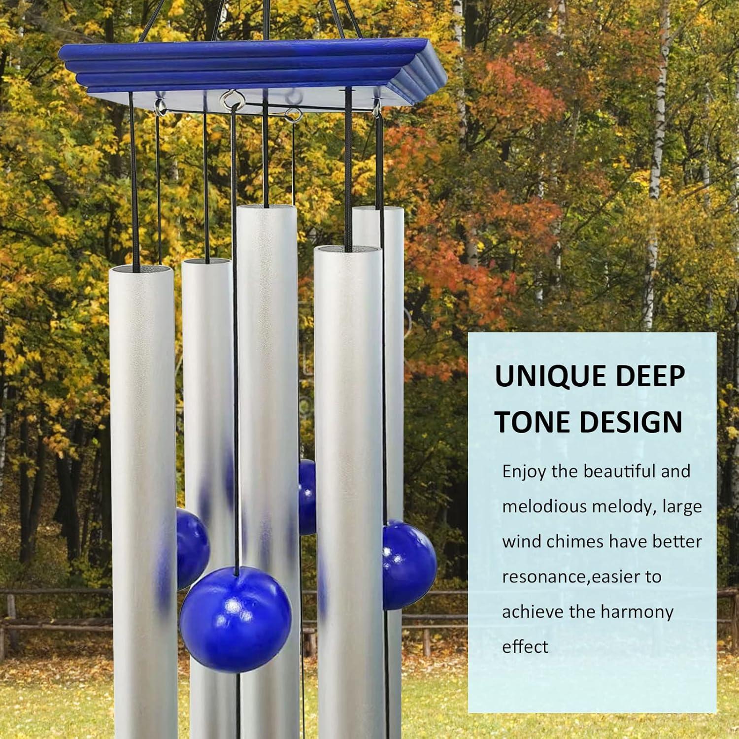 Campanas de Viento Aoedelyart 96.5 cm Plata para Jardín