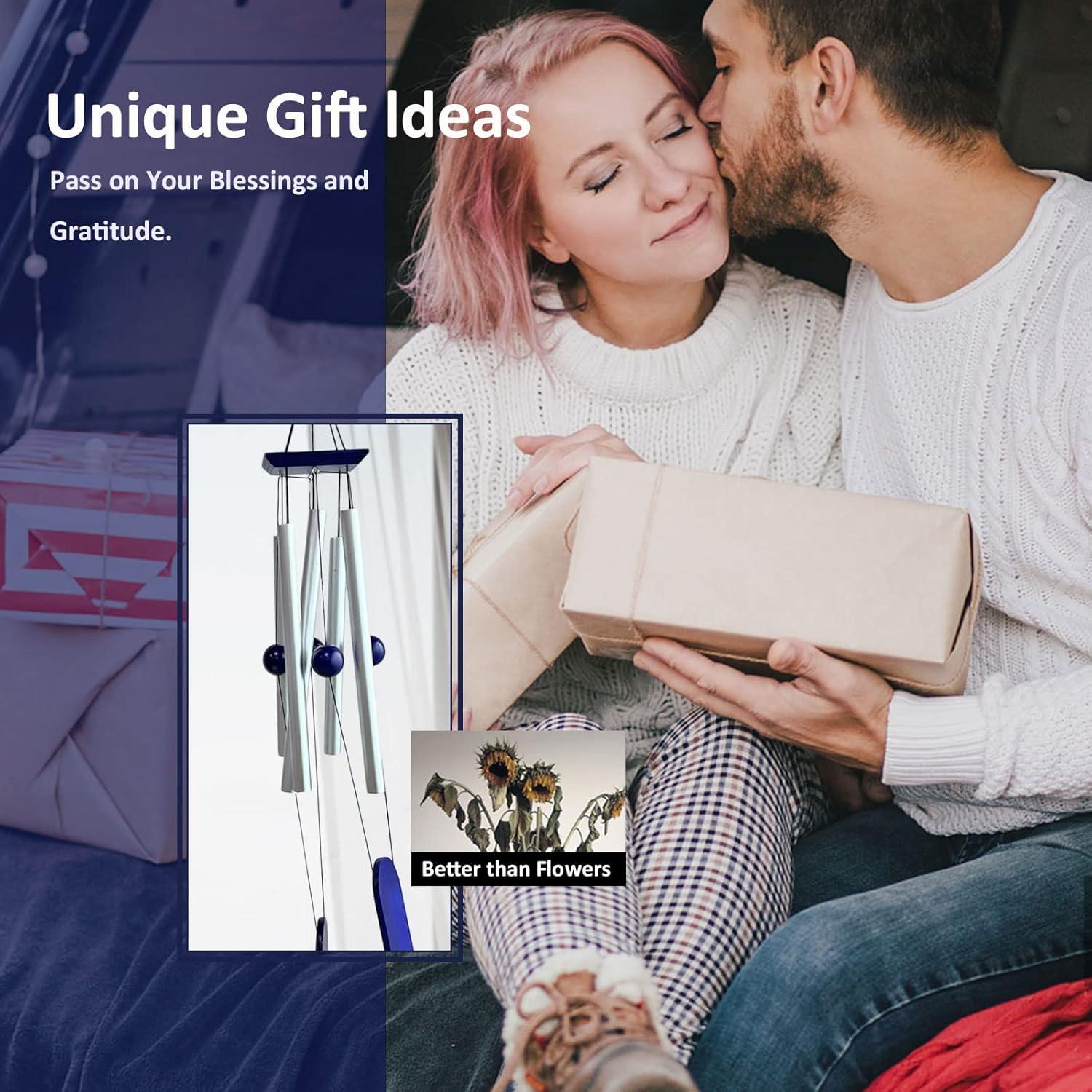 Campanas de Viento Aoedelyart 96.5 cm Plata para Jardín