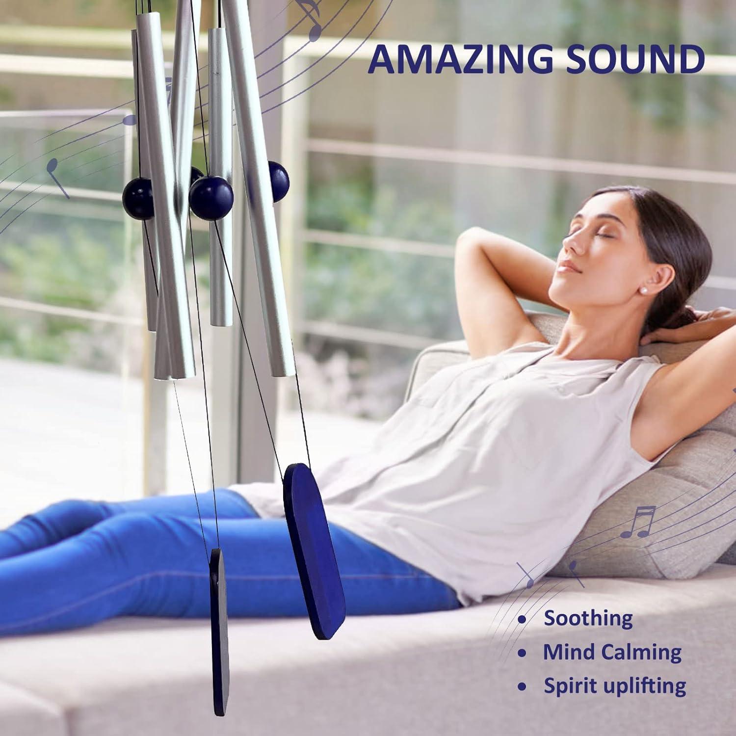 Campanas de Viento Aoedelyart 96.5 cm Plata para Jardín