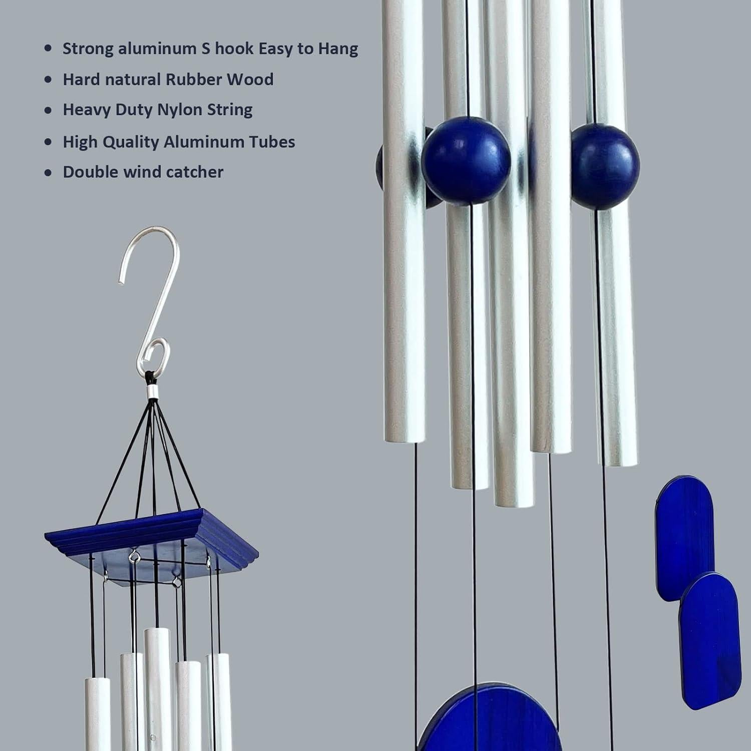 Campanas de Viento Aoedelyart 96.5 cm Plata para Jardín