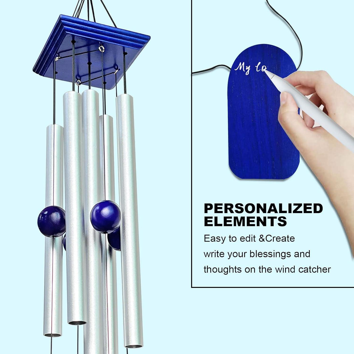 Campanas de Viento Aoedelyart 96.5 cm Plata para Jardín