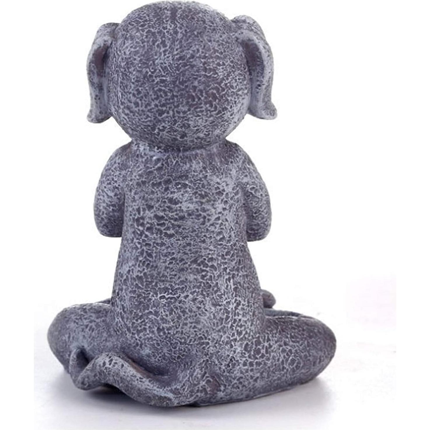 Estatua Perro Zen Meditador Jxueych 12 cm Jardín Hadas