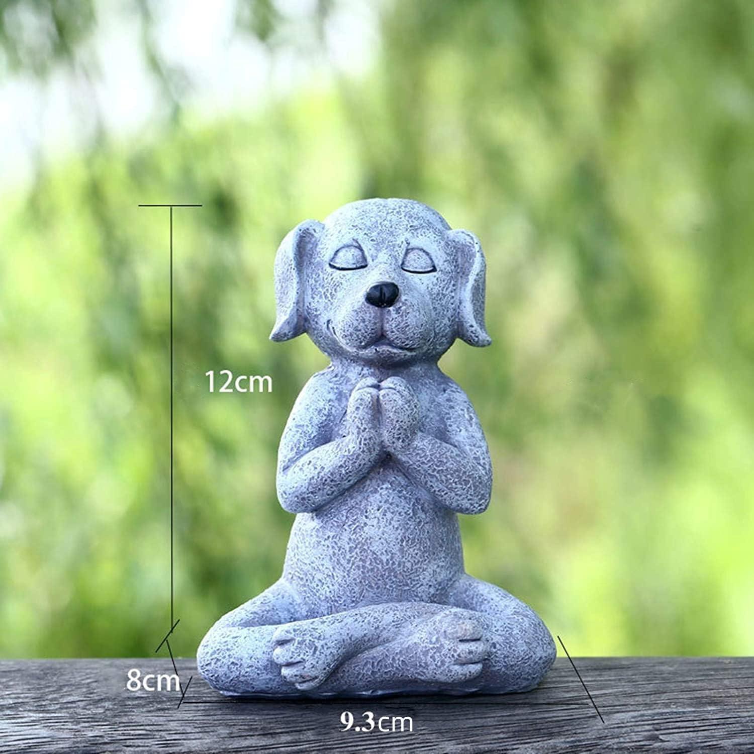 Estatua Perro Zen Meditador Jxueych 12 cm Jardín Hadas