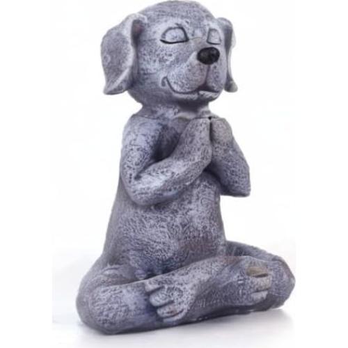 Estatua Perro Zen Meditador Jxueych 12 cm Jardín Hadas