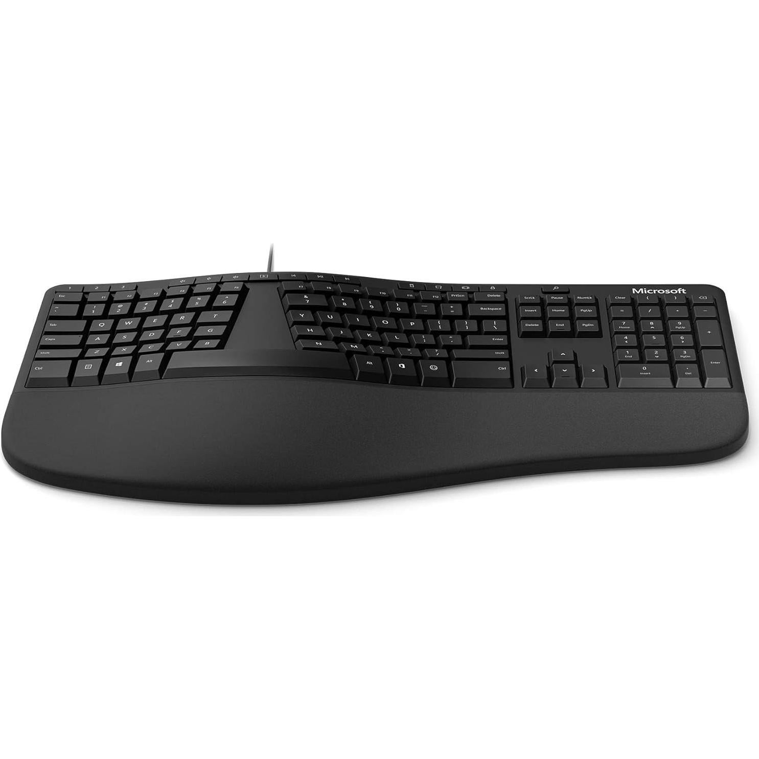 Teclado Ergonómico con Cable Microsoft LXM-00004 Negro