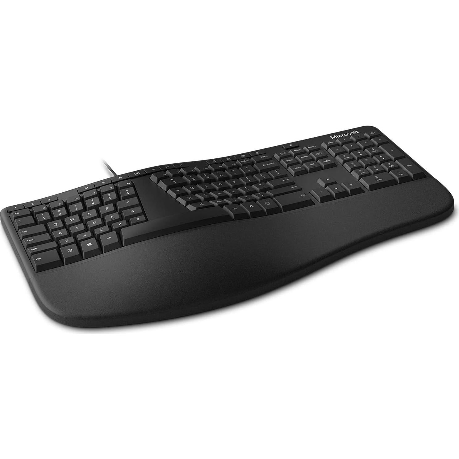 Teclado Ergonómico con Cable Microsoft LXM-00004 Negro