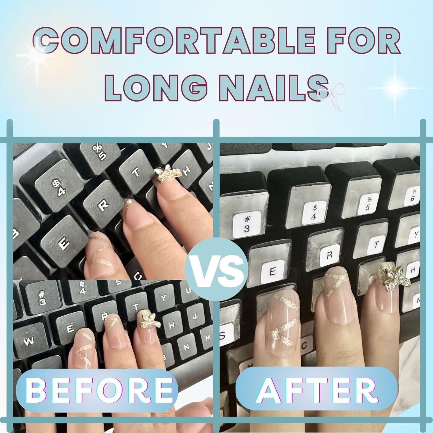 Cubiertas de Teclado de Silicona LikoSpark 72 PCS para Uñas Largas