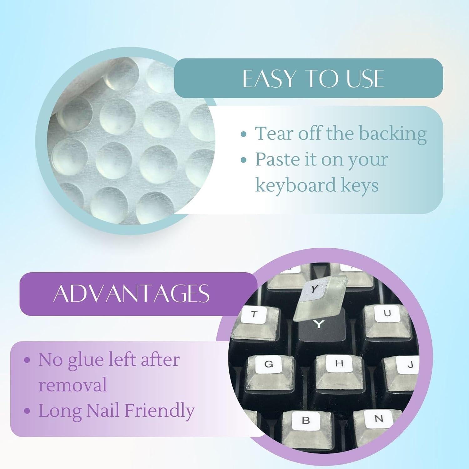 Cubiertas de Teclado de Silicona LikoSpark 72 PCS para Uñas Largas