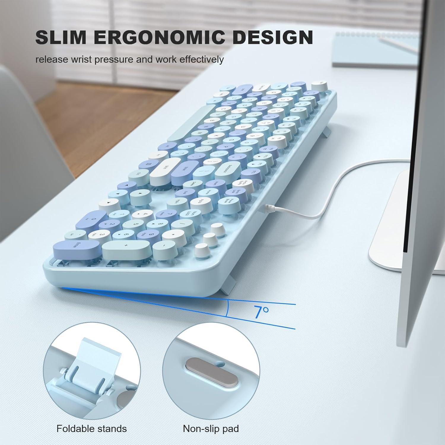 Teclado con Cable MOFII Retro Colorido para PC y Laptop