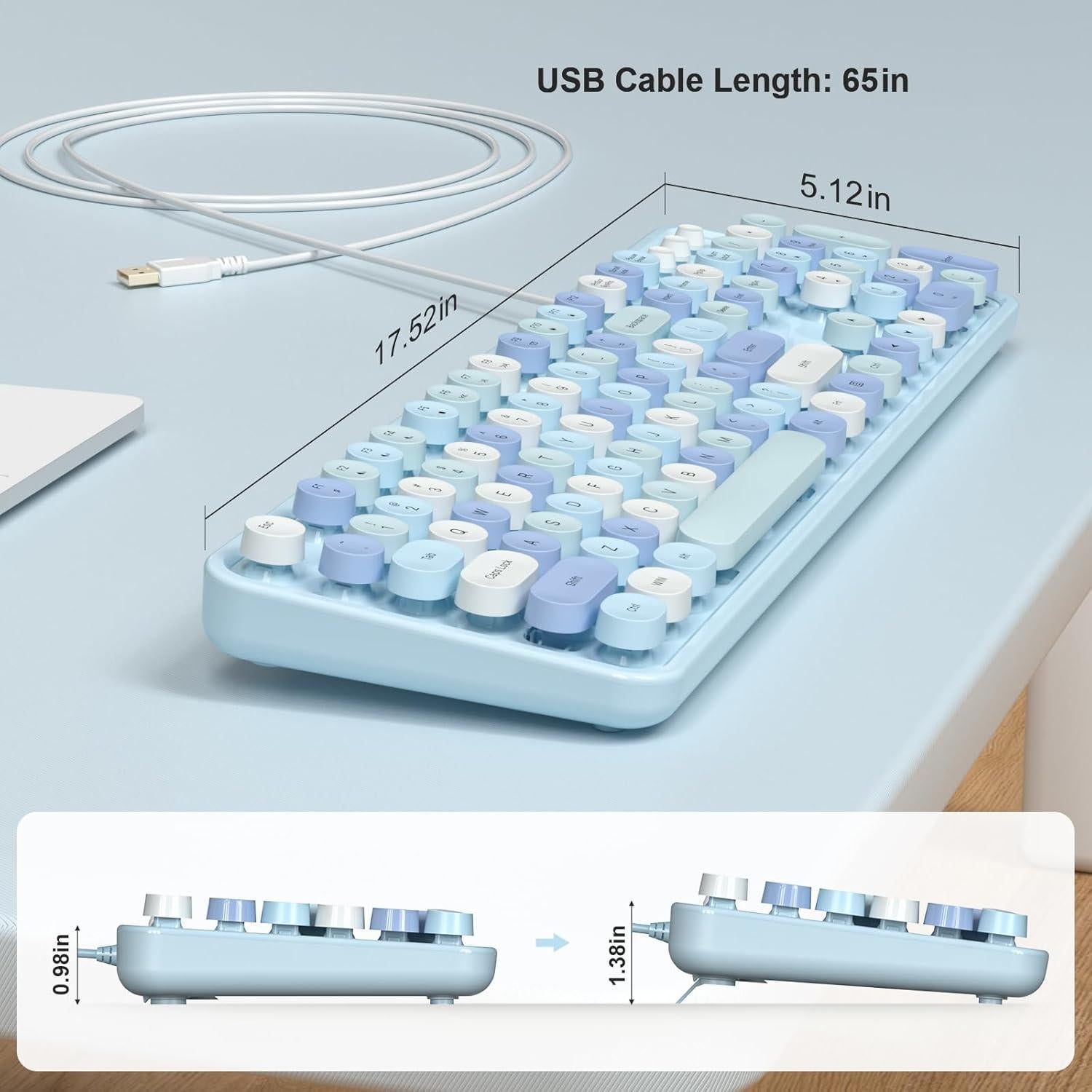 Teclado con Cable MOFII Retro Colorido para PC y Laptop