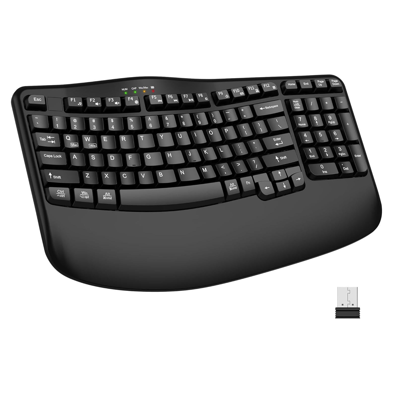 Teclado Inalámbrico Ergonómico EDJO K299 con Reposamuñecas