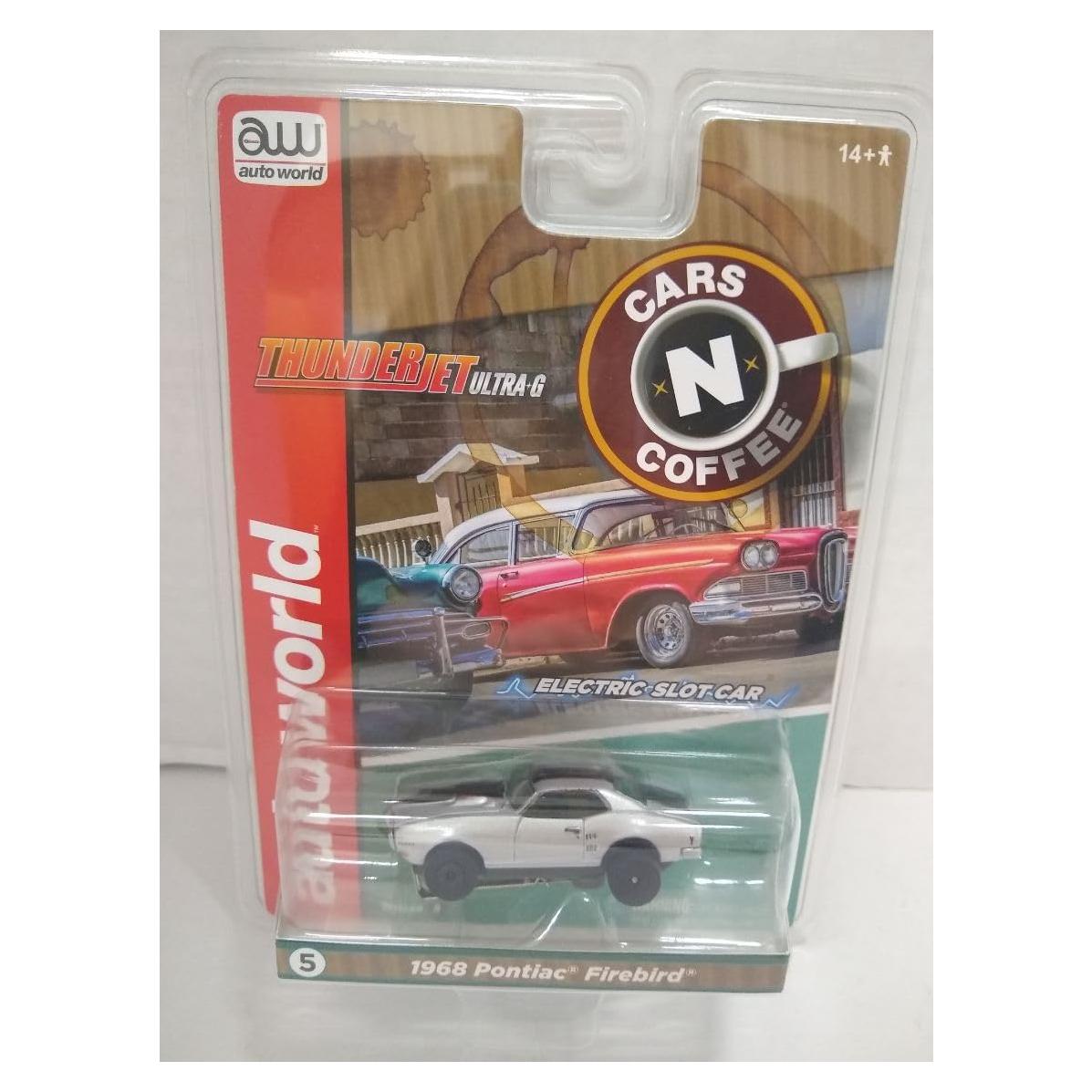 Auto World SC392-5A Cars N Coffee 1968 Firebird HO Scale Electric Slot Car - Silver