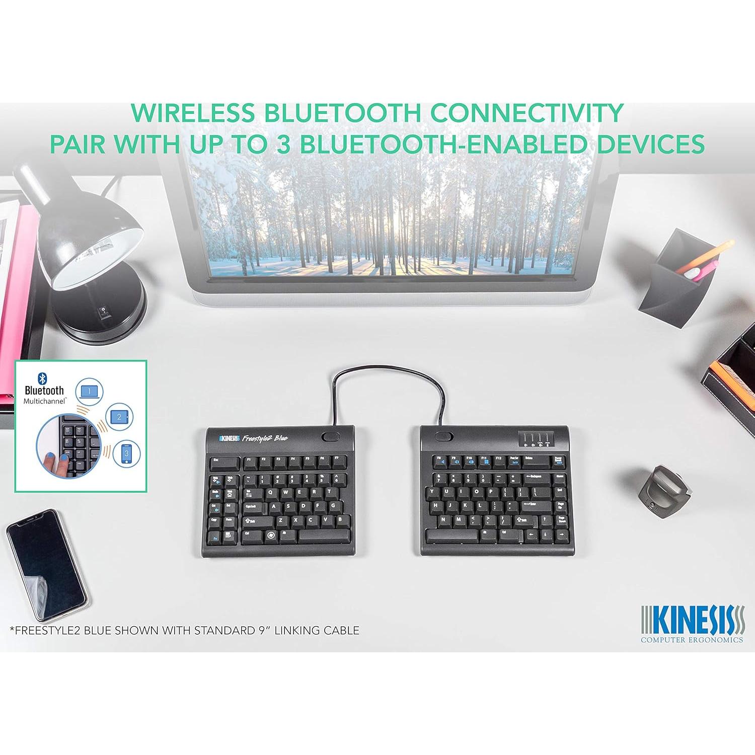 Teclado Ergonómico Inalámbrico Kinesis Freestyle2 Azul 22.86 cm