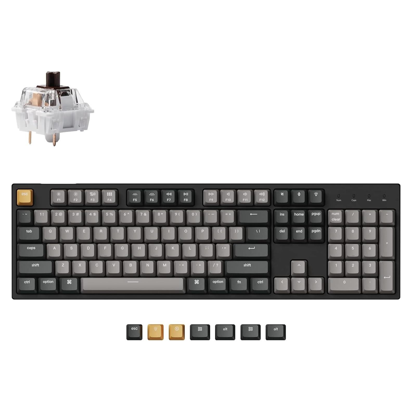 Teclado Mecánico Keychron C2 Pro QMK/VIA Retroiluminado Blanco