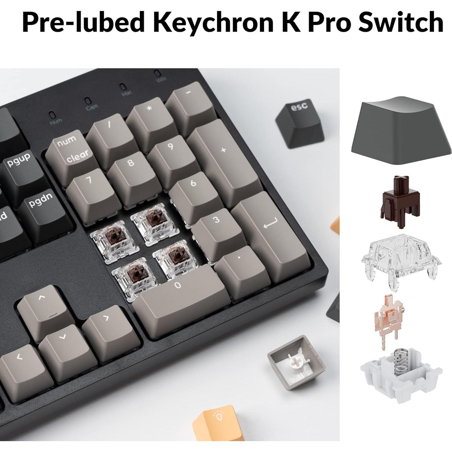 Teclado Mecánico Keychron C2 Pro QMK/VIA Retroiluminado Blanco