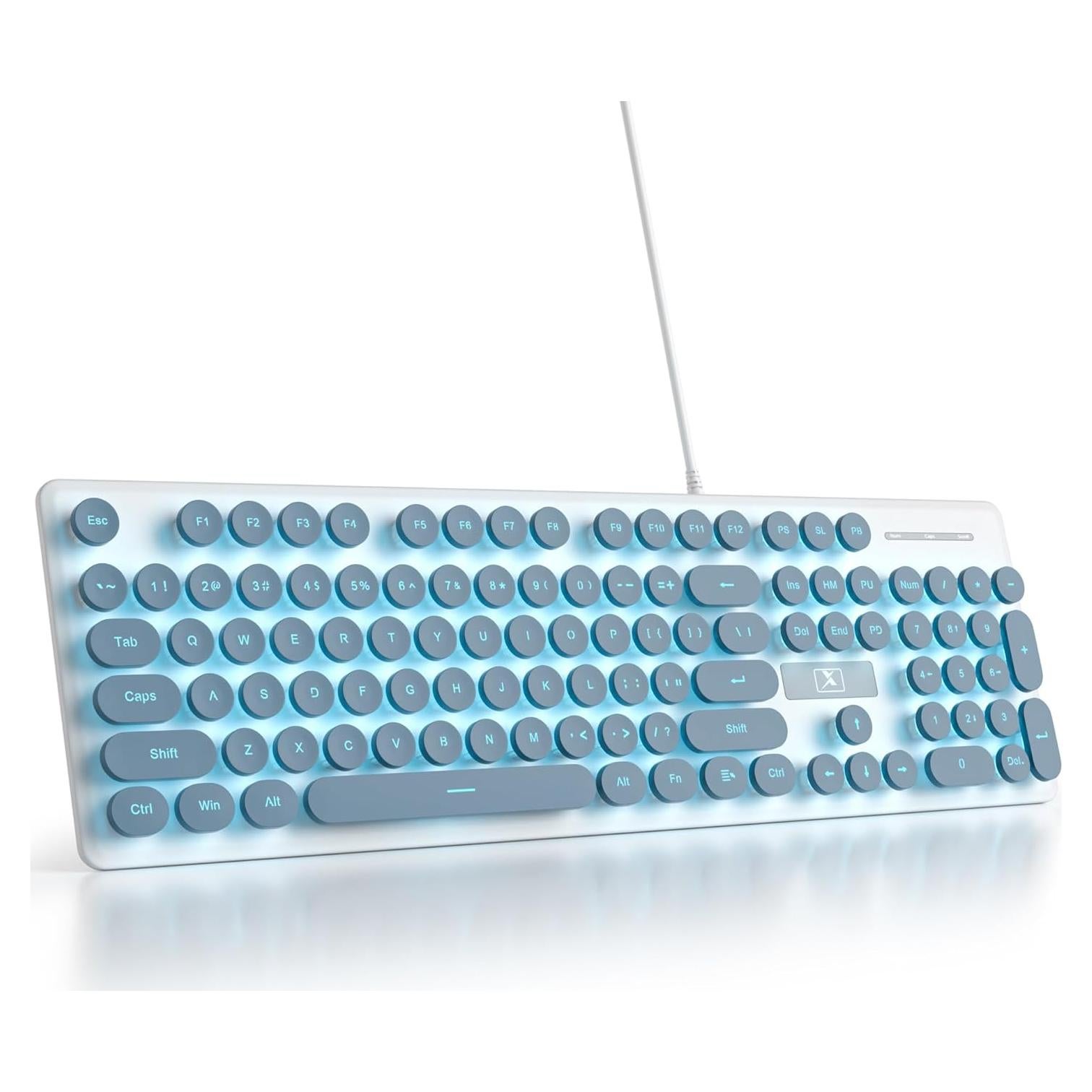 Teclado Retro Punk SbocKeeb V300 USB 104 Teclas Azul LED