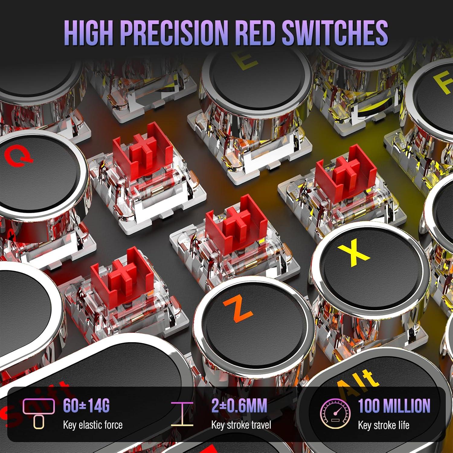 Teclado Mecánico Retroiluminado RGB Gaozen 104 Teclas Negro
