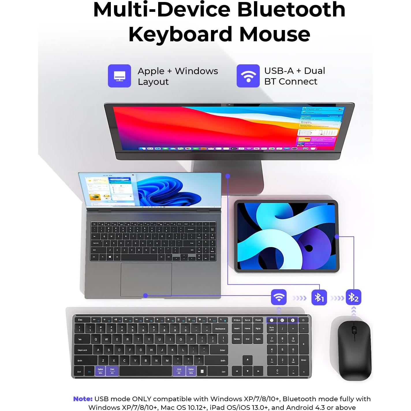 Combo Teclado y Ratón Inalámbrico Seenda SKM64-3 Recargable