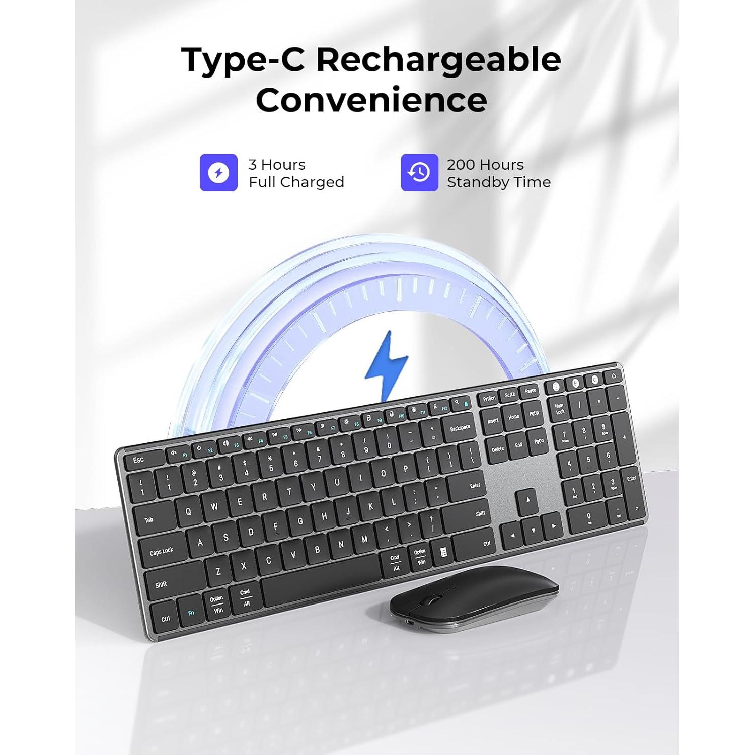 Combo Teclado y Ratón Inalámbrico Seenda SKM64-3 Recargable