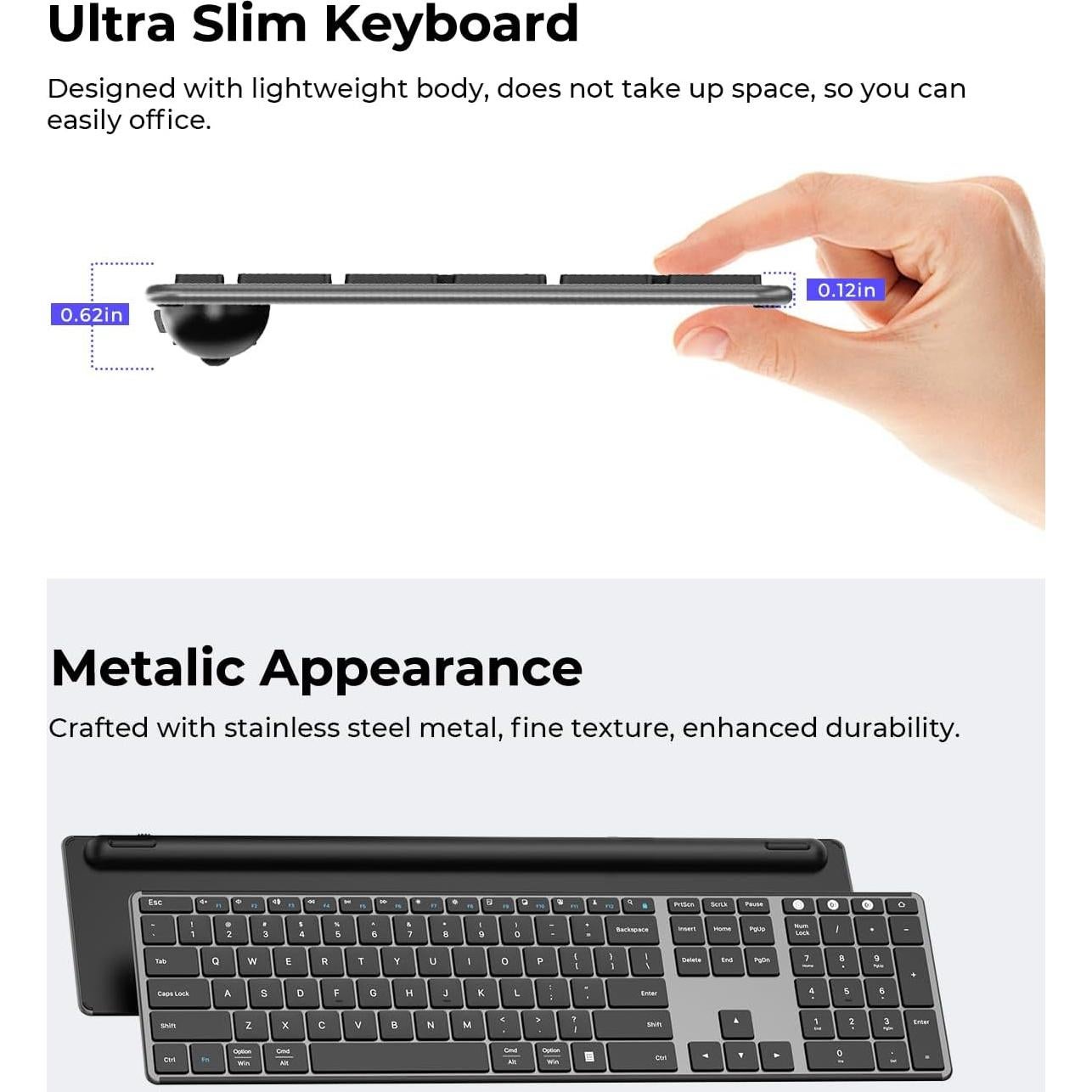Combo Teclado y Ratón Inalámbrico Seenda SKM64-3 Recargable