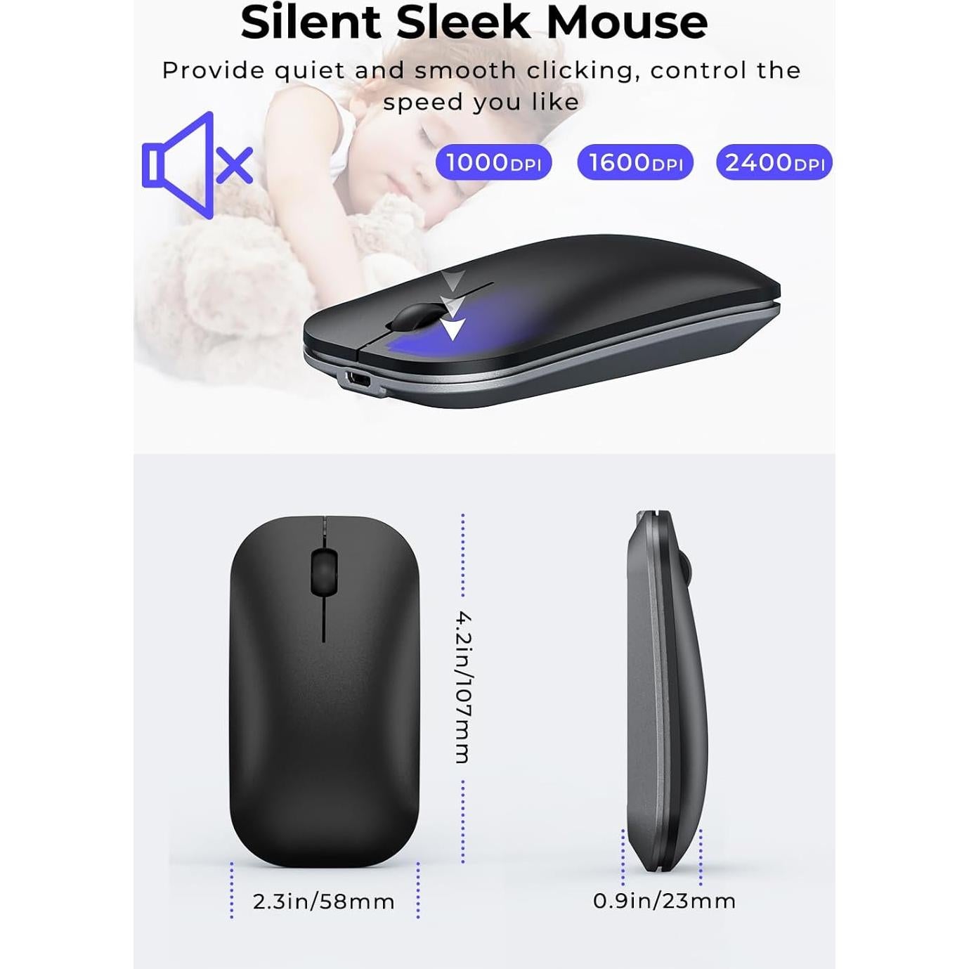 Combo Teclado y Ratón Inalámbrico Seenda SKM64-3 Recargable