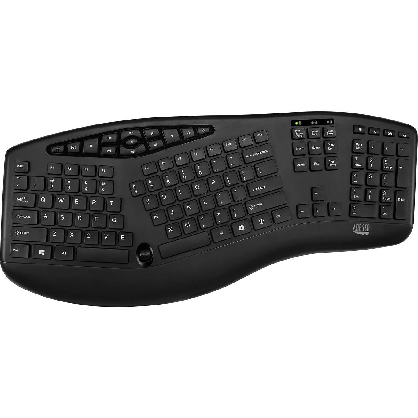 Combo Teclado Ergonómico Inalámbrico y Ratón Óptico Adesso TruForm