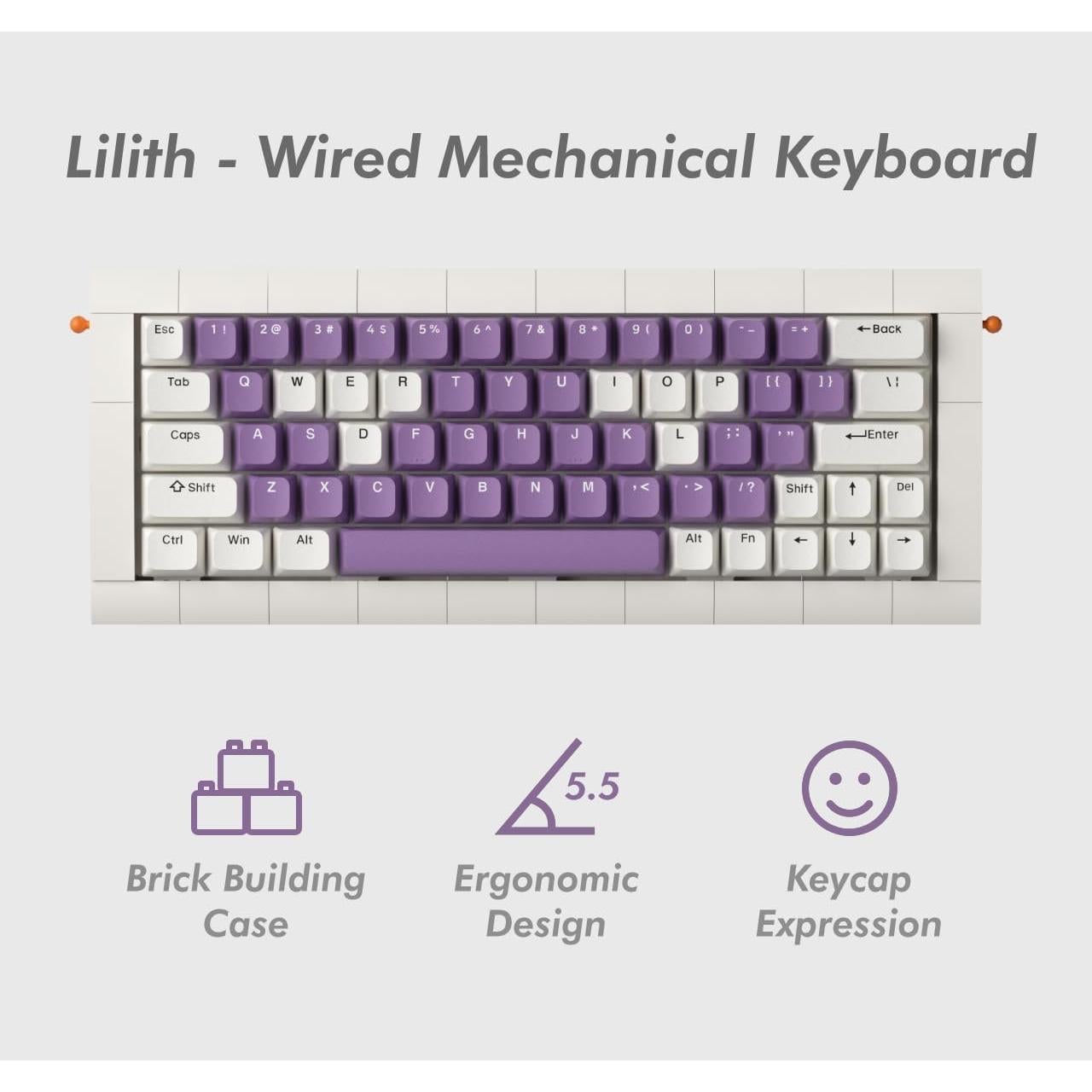 Teclado Mecánico Ergonómico KBDcraft Lilith 60% RGB