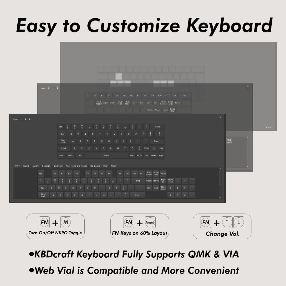 Teclado Mecánico Ergonómico KBDcraft Lilith 60% RGB