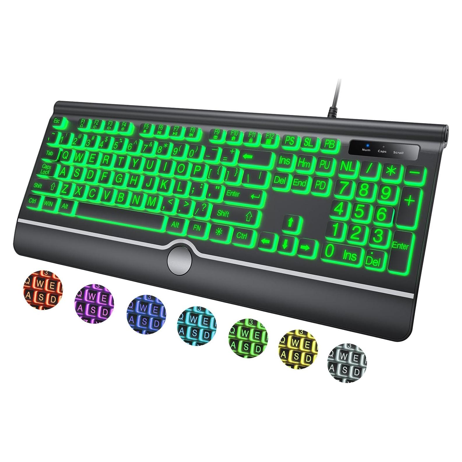 Teclado Retroiluminado HeengYanson HY-0001 USB 7 Colores